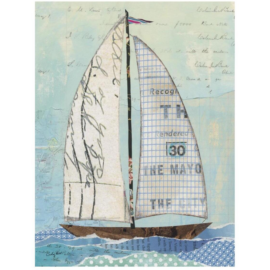 At the Regatta III Sail -Paper Art-20&quotx26"