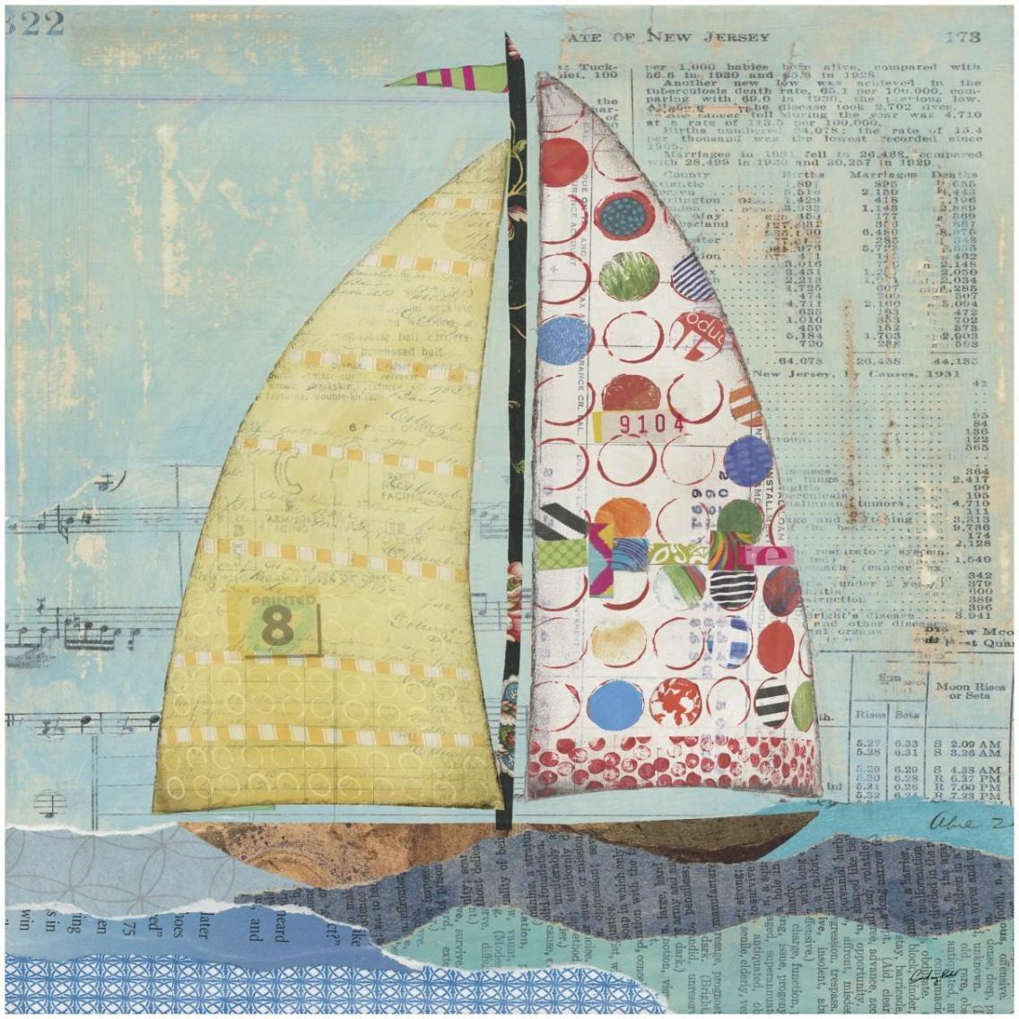At the Regatta I Sail Sq -Paper Art-32&quotx32"