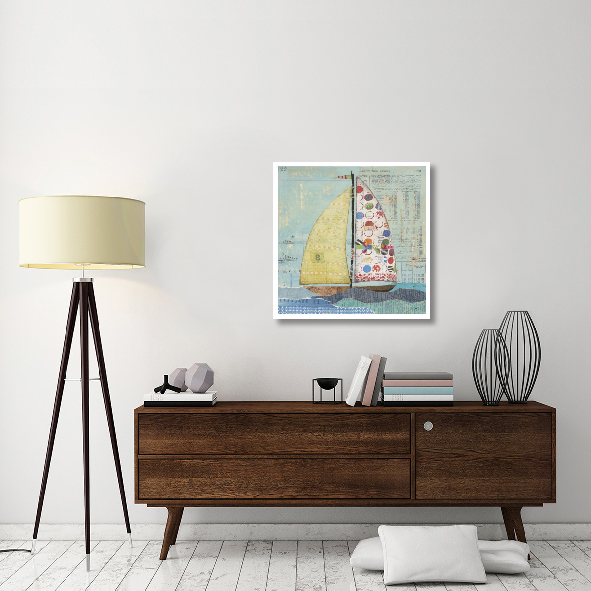 At the Regatta I Sail Sq -Paper Art-32&quotx32"