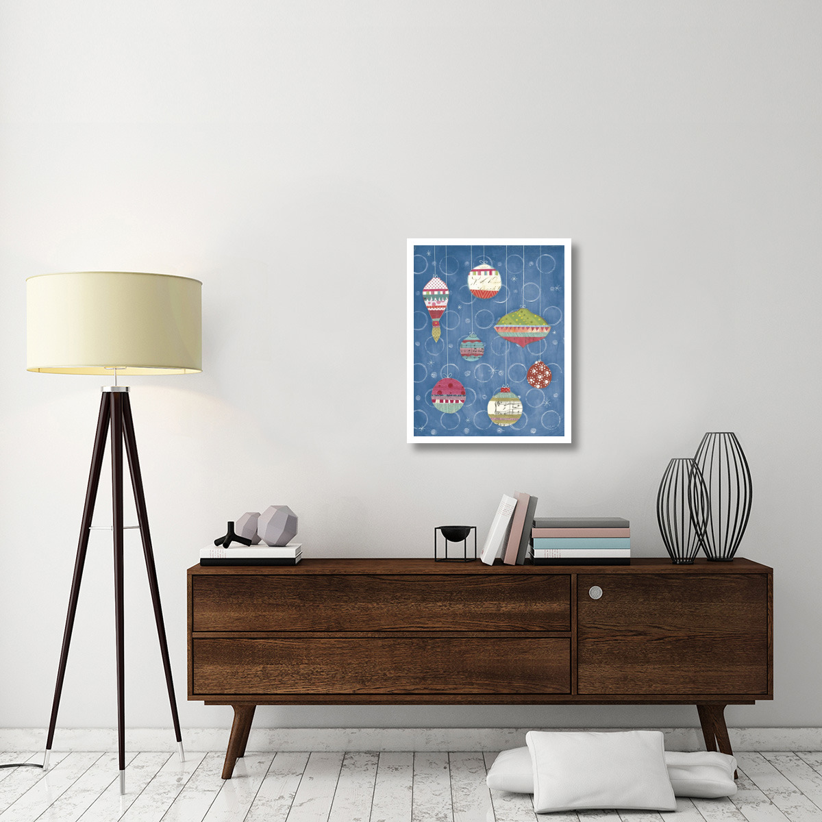 Retro Ornaments I Blue -Paper Art-24&quotx30"