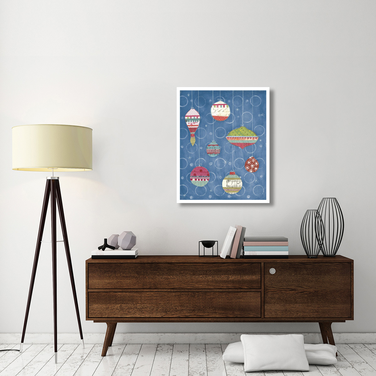 Retro Ornaments I Blue -Paper Art-30&quotx37"