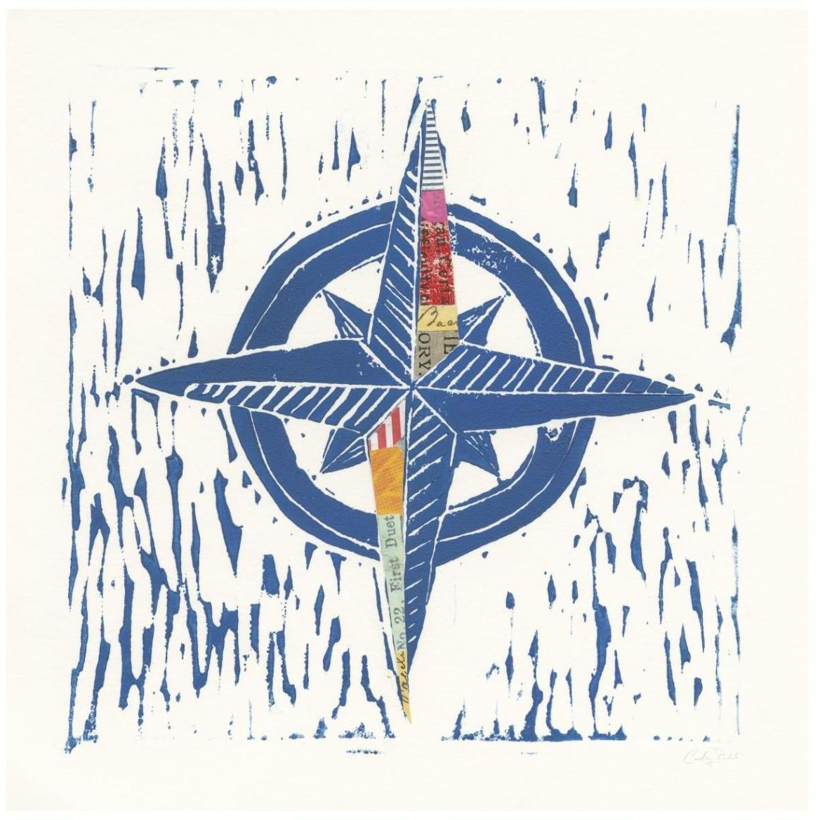 Nautical Collage I -Paper Art-42&quotx42"