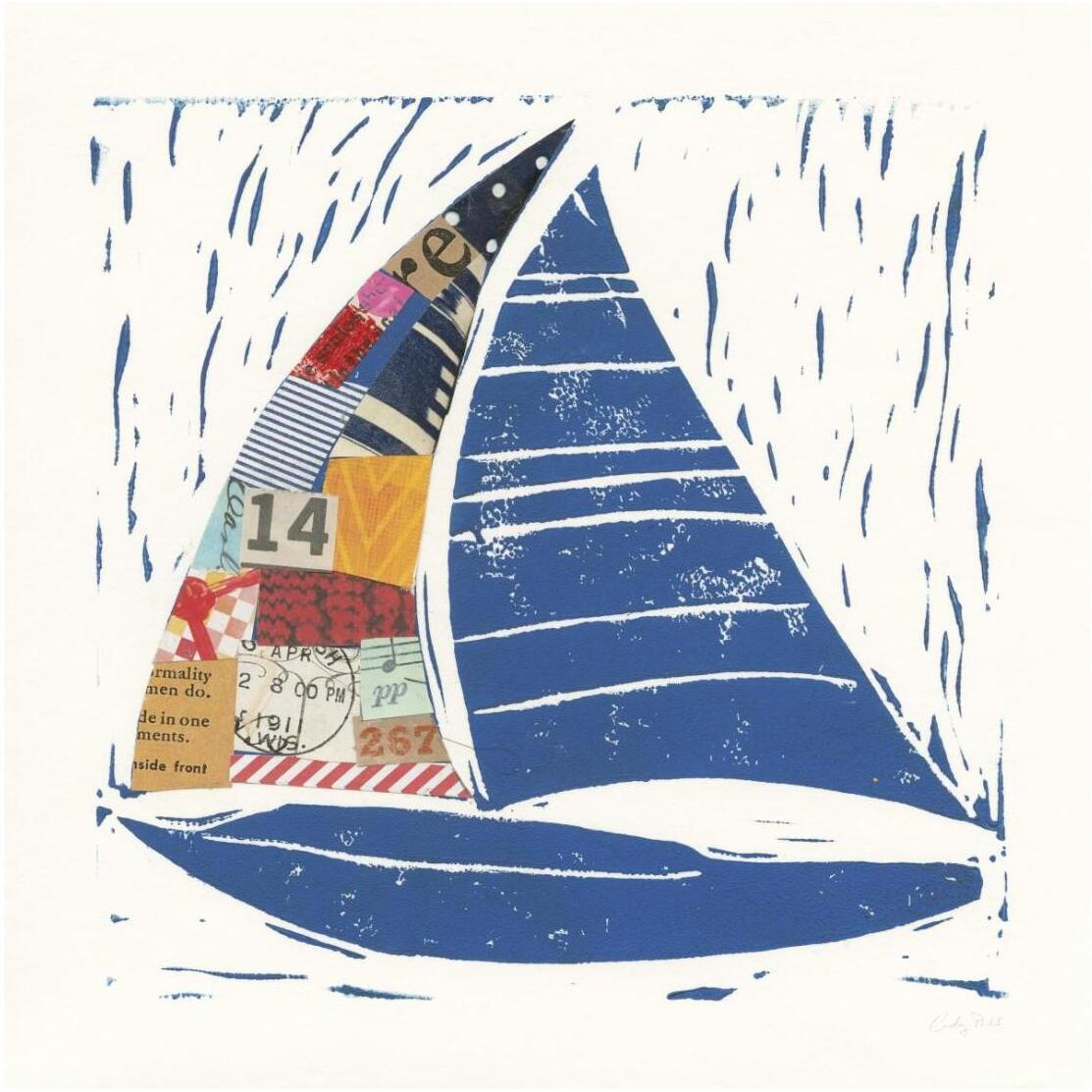 Nautical Collage IV -Paper Art-26&quotx26"