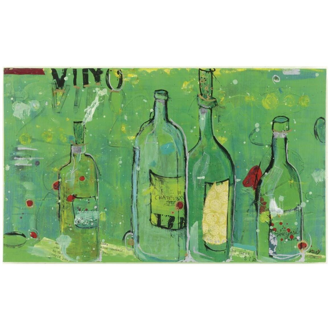 Vino Blanco -Paper Art-42&quotx26.4"