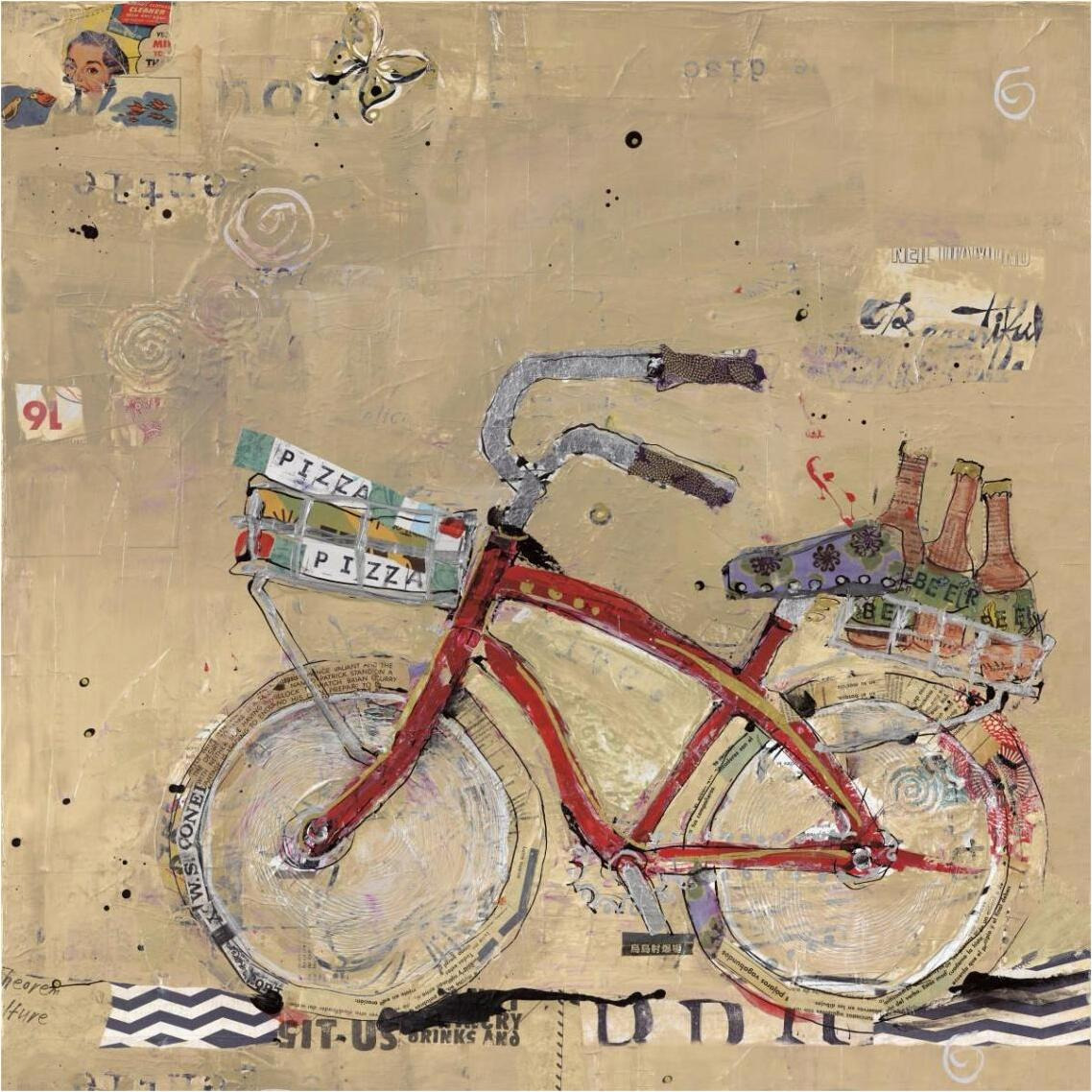 Pizza and Beer -Paper Art-38&quotx38"