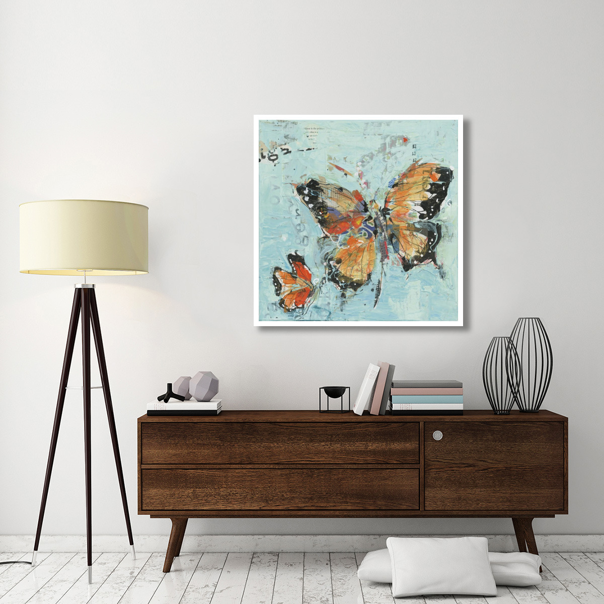 Monarch II Light Blue -Paper Art-42&quotx42"