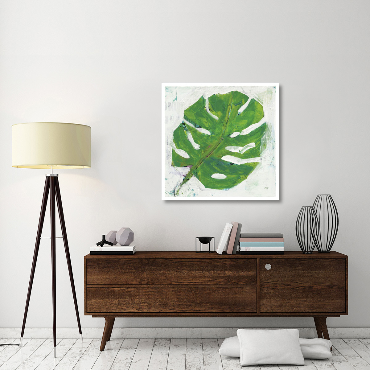 Single Leaf Play on White -Paper Art-38&quotx38"