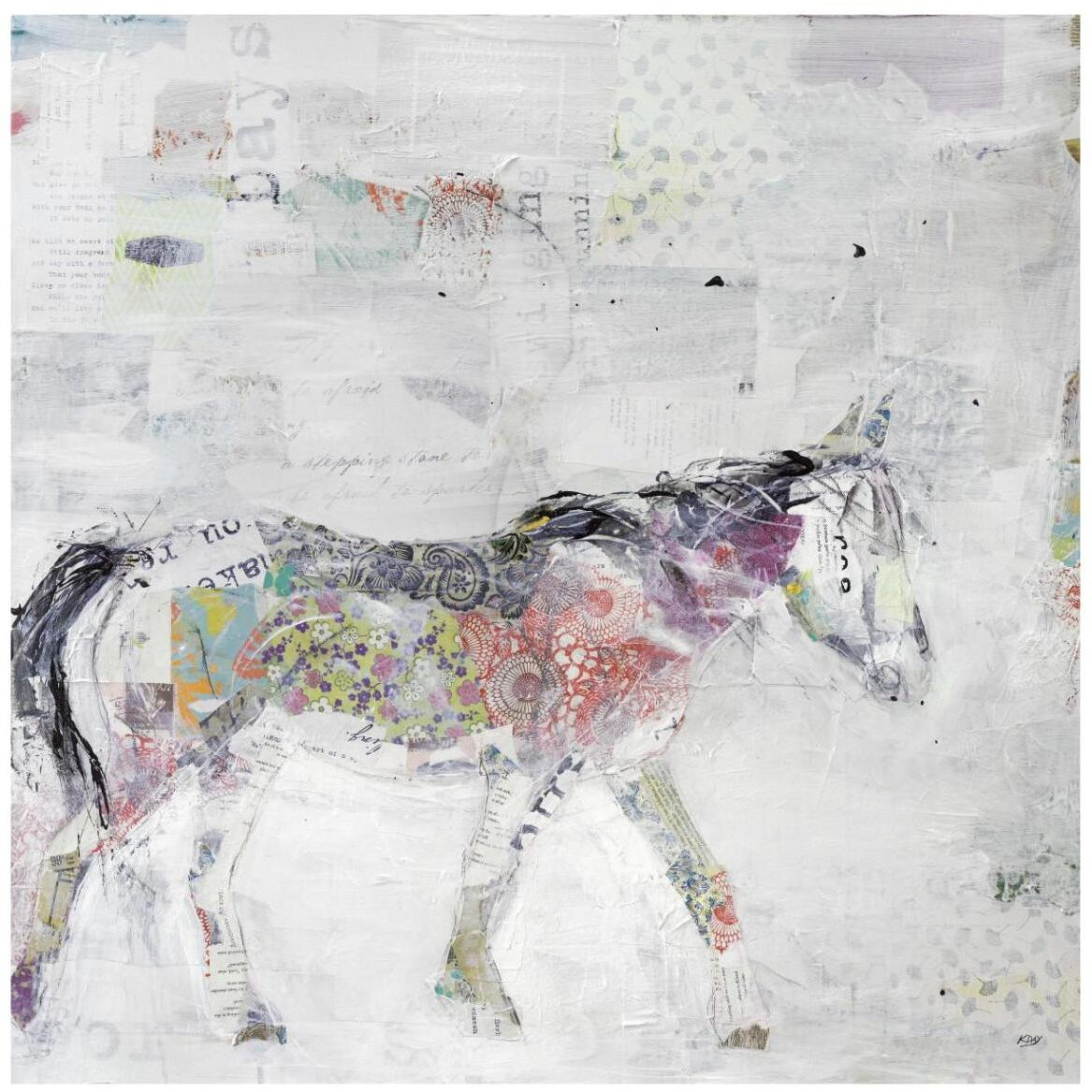 Wild Pinto -Paper Art-42&quotx42"
