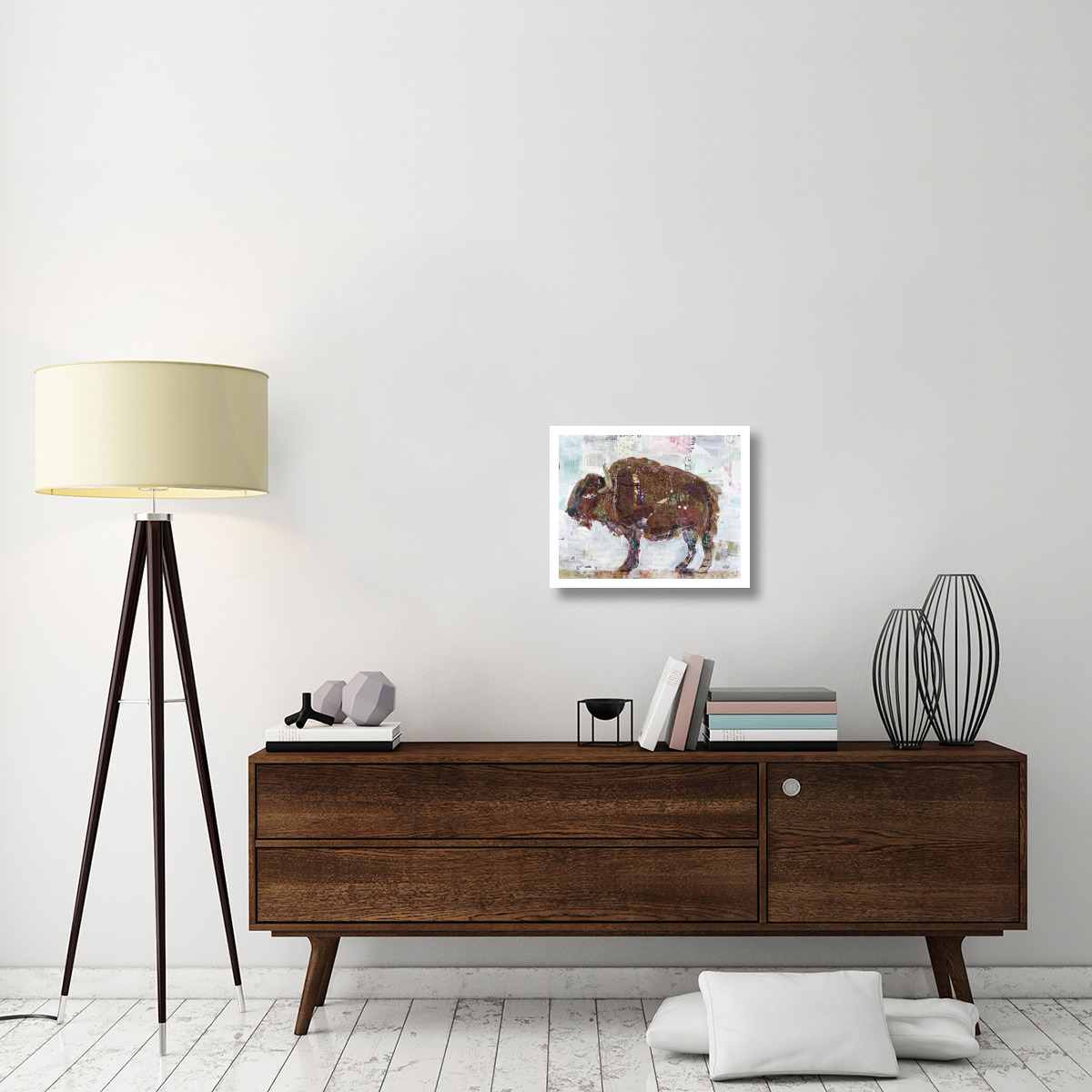 El Buffalo Brown Crop -Paper Art-22&quotx18"