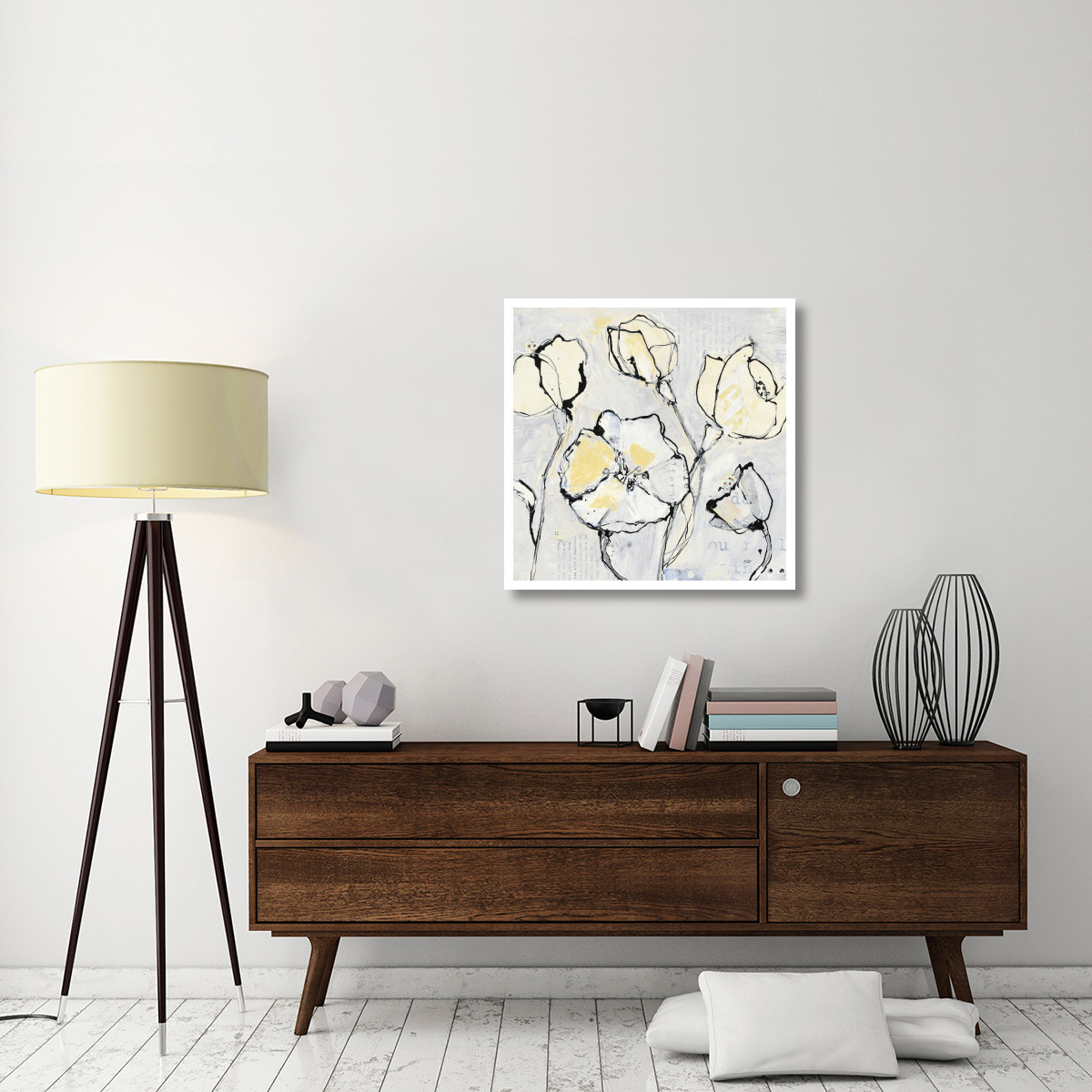 16 Again III with Yellow -Paper Art-32&quotx32"