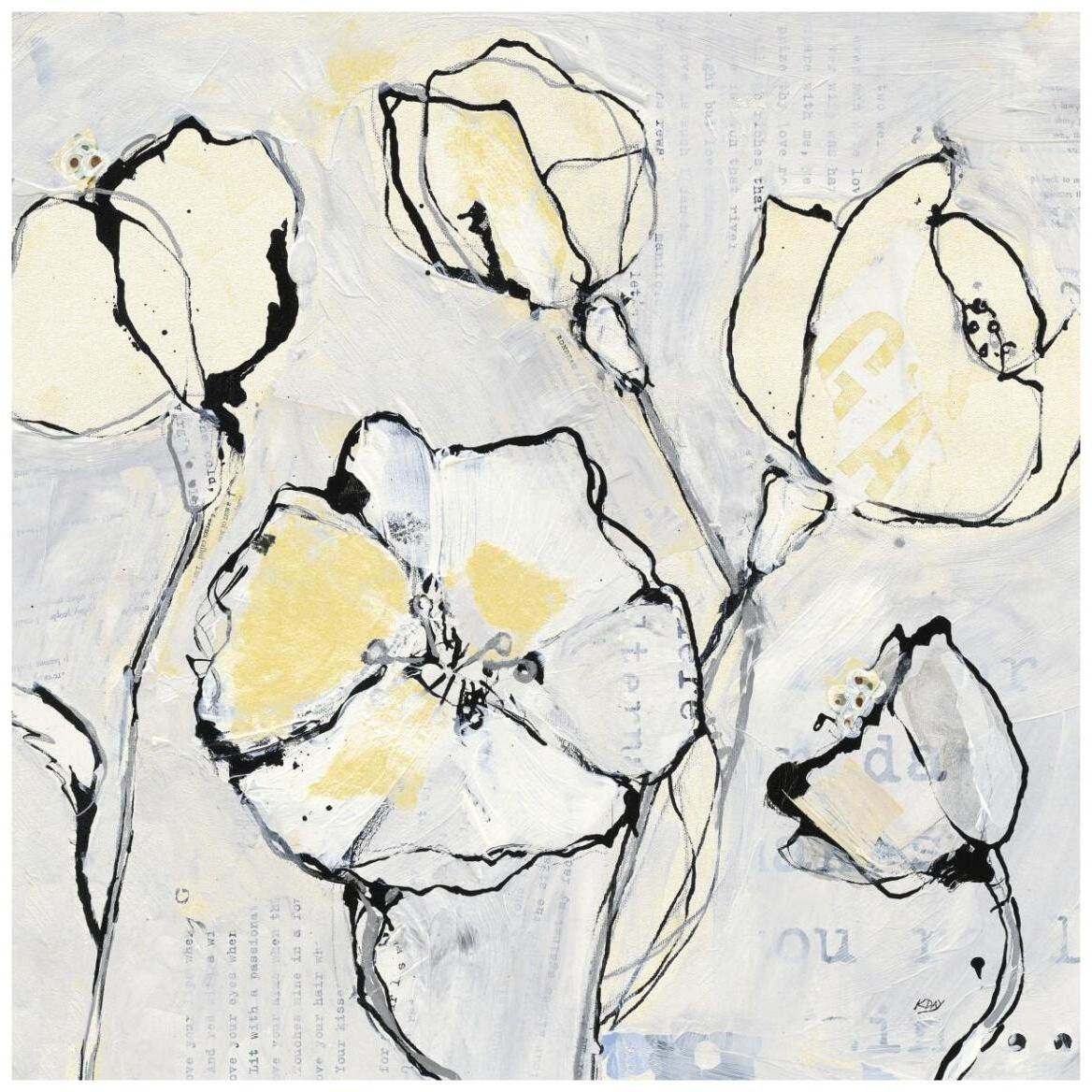 16 Again III with Yellow -Paper Art-42&quotx42"