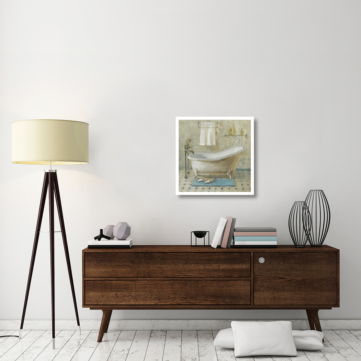 Victorian Bath III -Paper Art-26&quotx26"