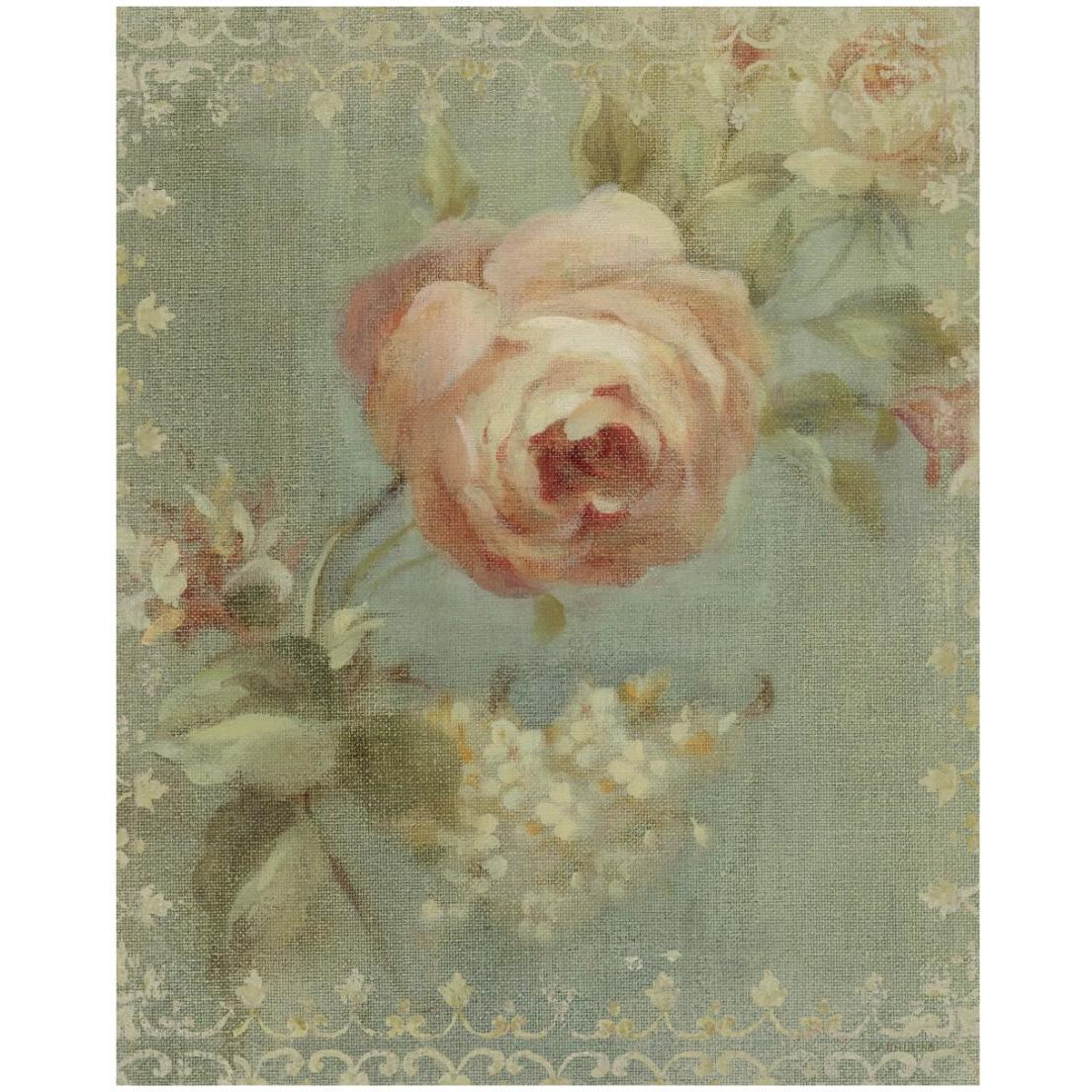 Rose on Sage -Paper Art-18&quotx22"