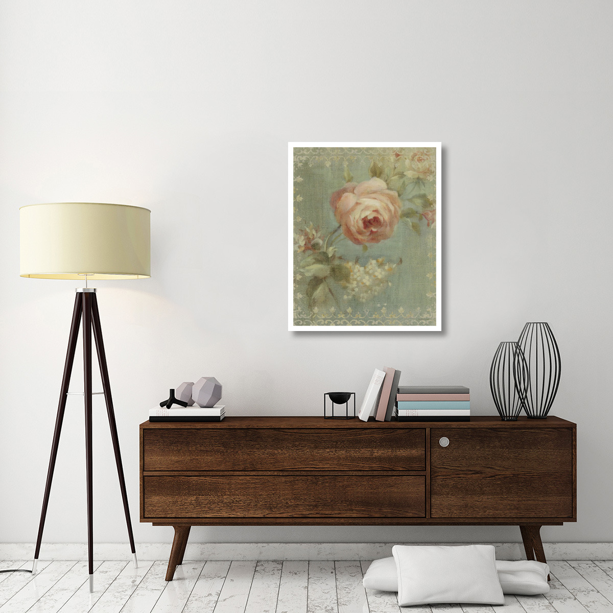 Rose on Sage -Paper Art-30&quotx37"