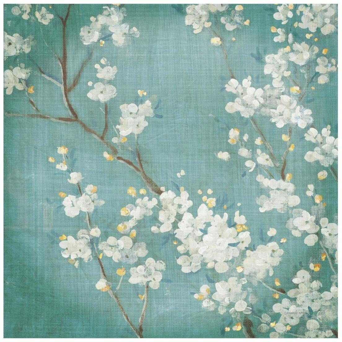 White Cherry Blossoms II Aged no Bird -Paper Art-20&quotx20"