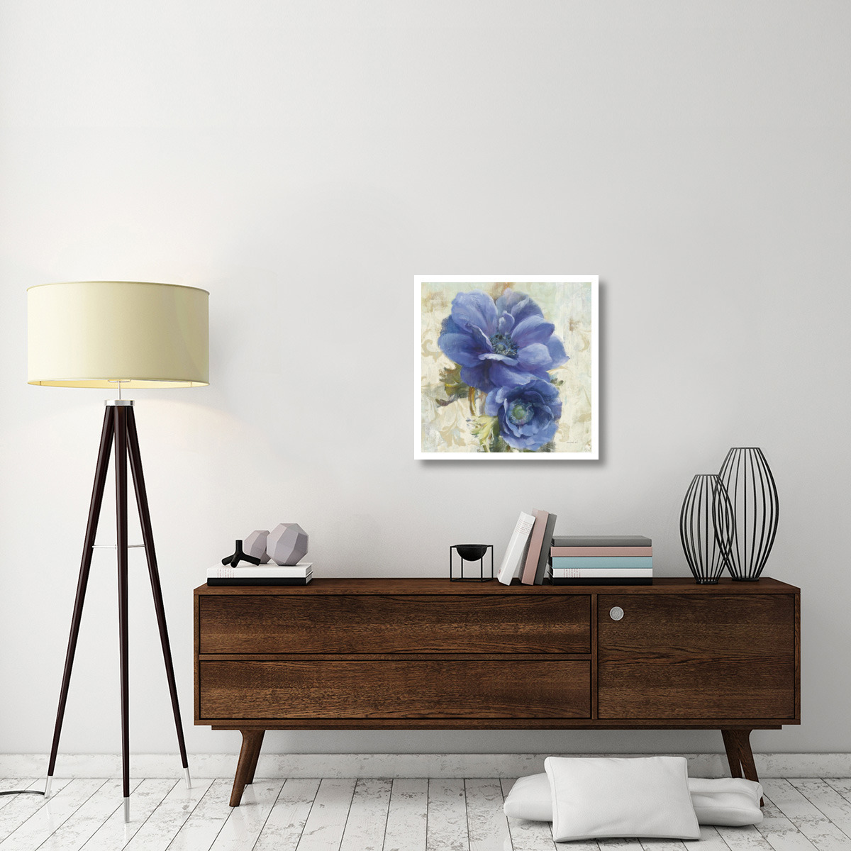 Rich Anemones II on Ivory -Paper Art-26&quotx26"