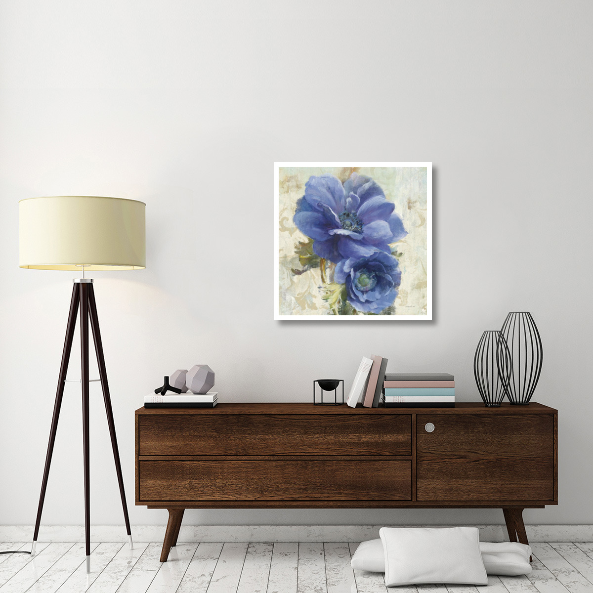 Rich Anemones II on Ivory -Paper Art-32&quotx32"