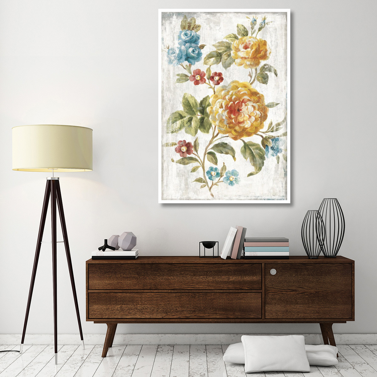 Golden Flowers II -Paper Art-42&quotx62"
