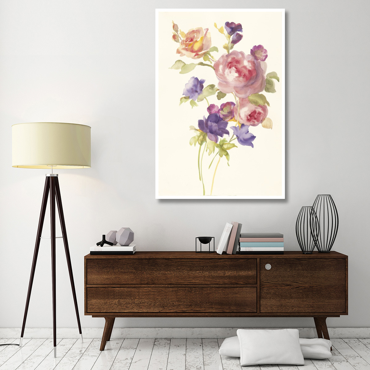 Watercolor Flowers I -Paper Art-42&quotx62"
