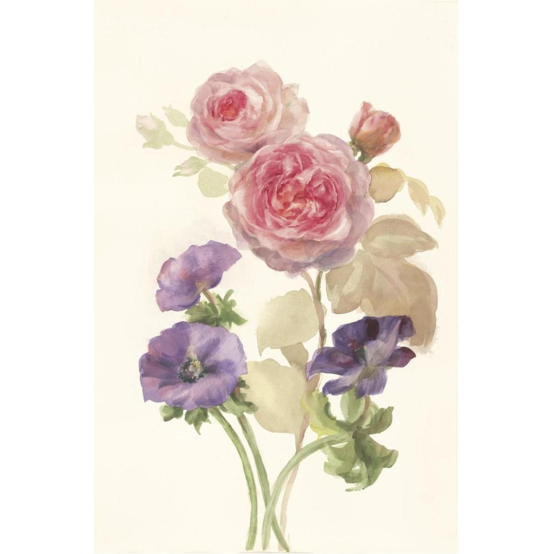 Watercolor Flowers III -Paper Art-26&quotx38"