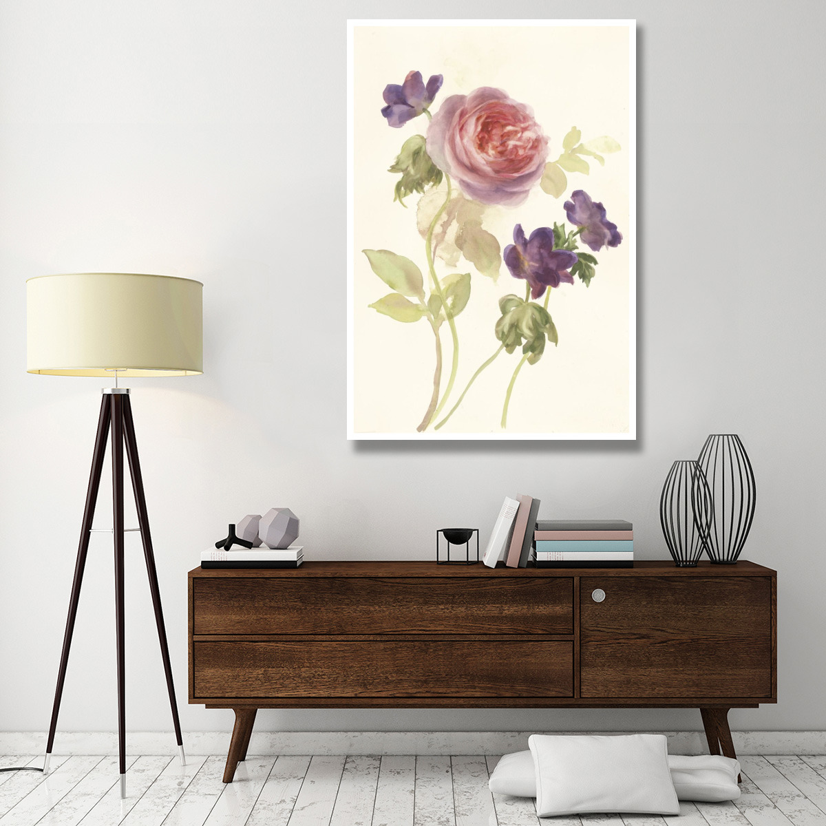 Watercolor Flowers IV -Paper Art-42&quotx62"