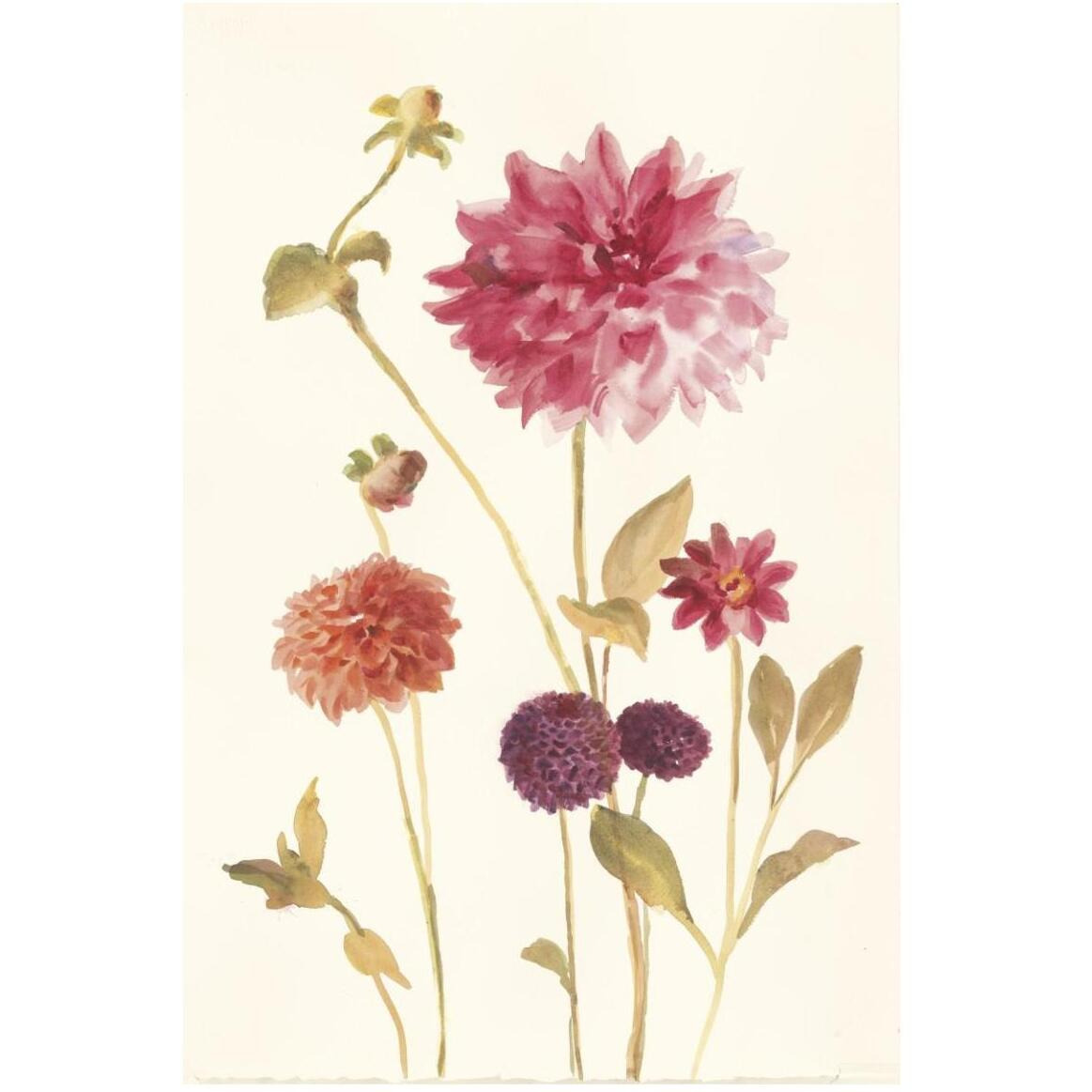 Watercolor Flowers V -Paper Art-34&quotx50"