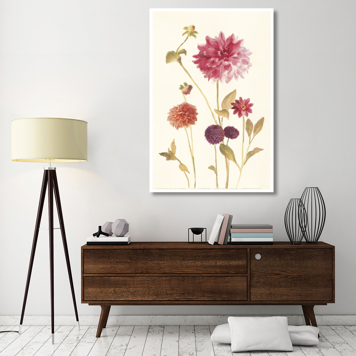Watercolor Flowers V -Paper Art-42&quotx62"