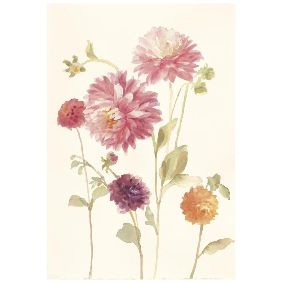 Watercolor Flowers VI -Paper Art-18&quotx26"