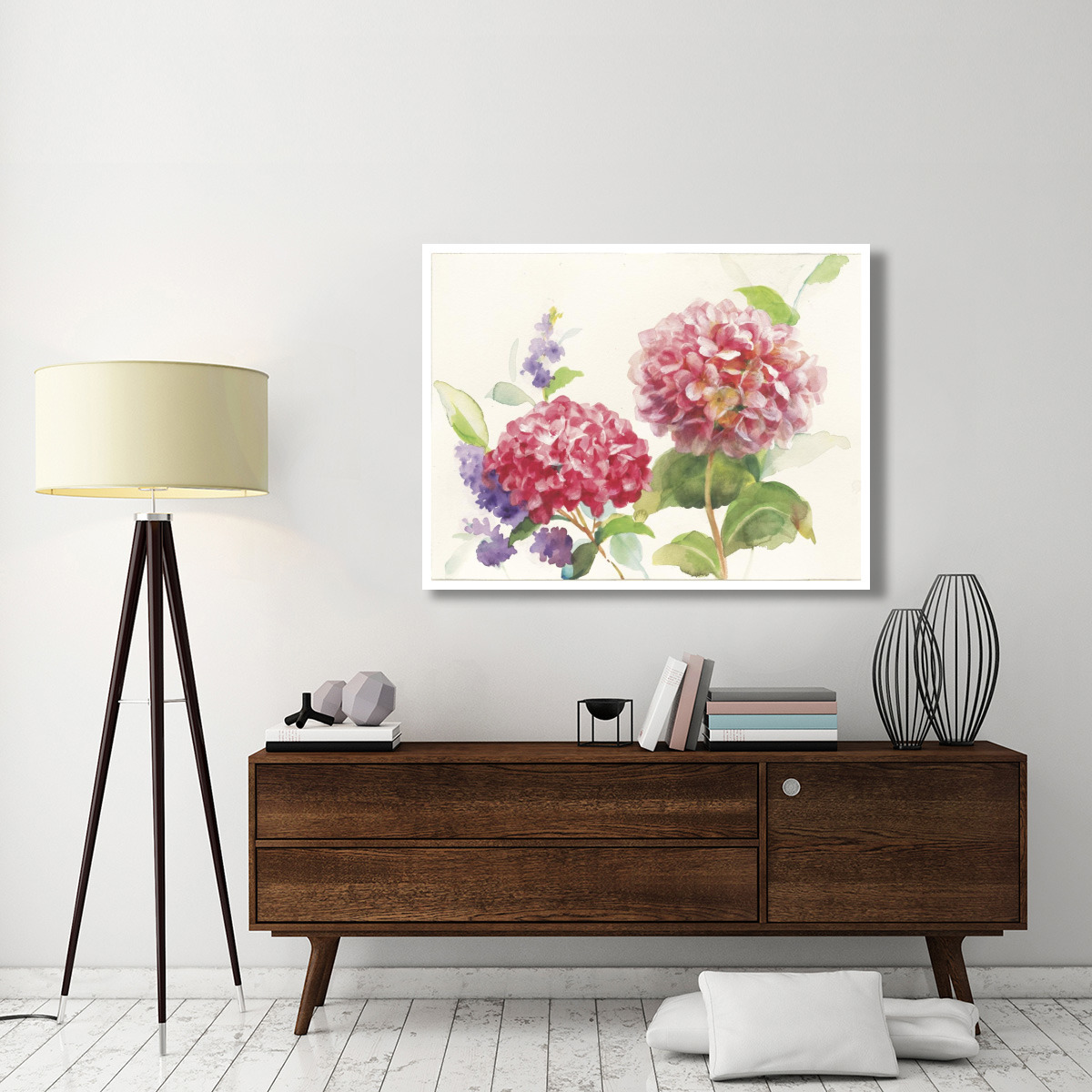 Watercolor Hydrangea -Paper Art-50&quotx38"