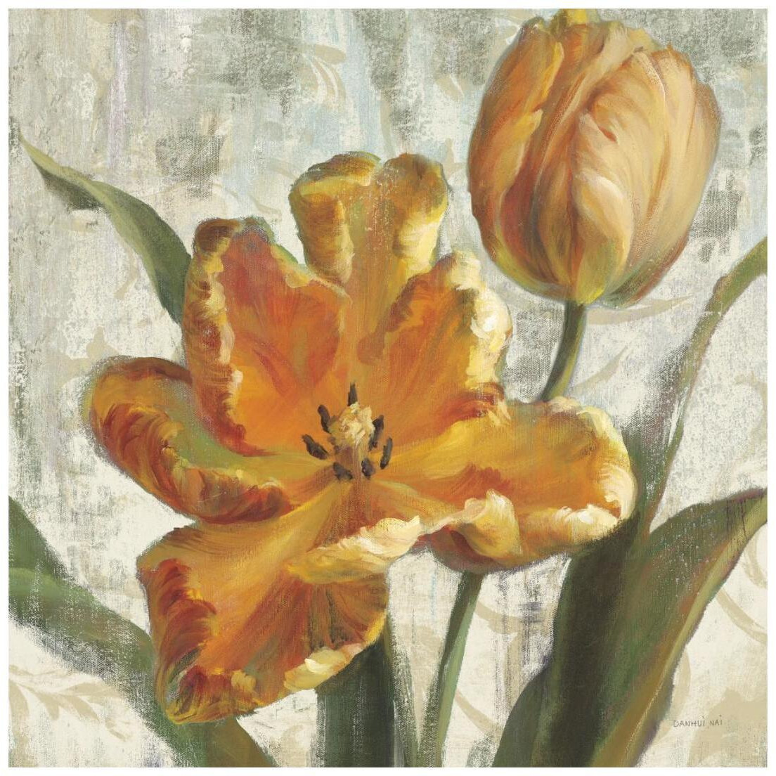 Parrot Tulips I on Ivory -Paper Art-20&quotx20"