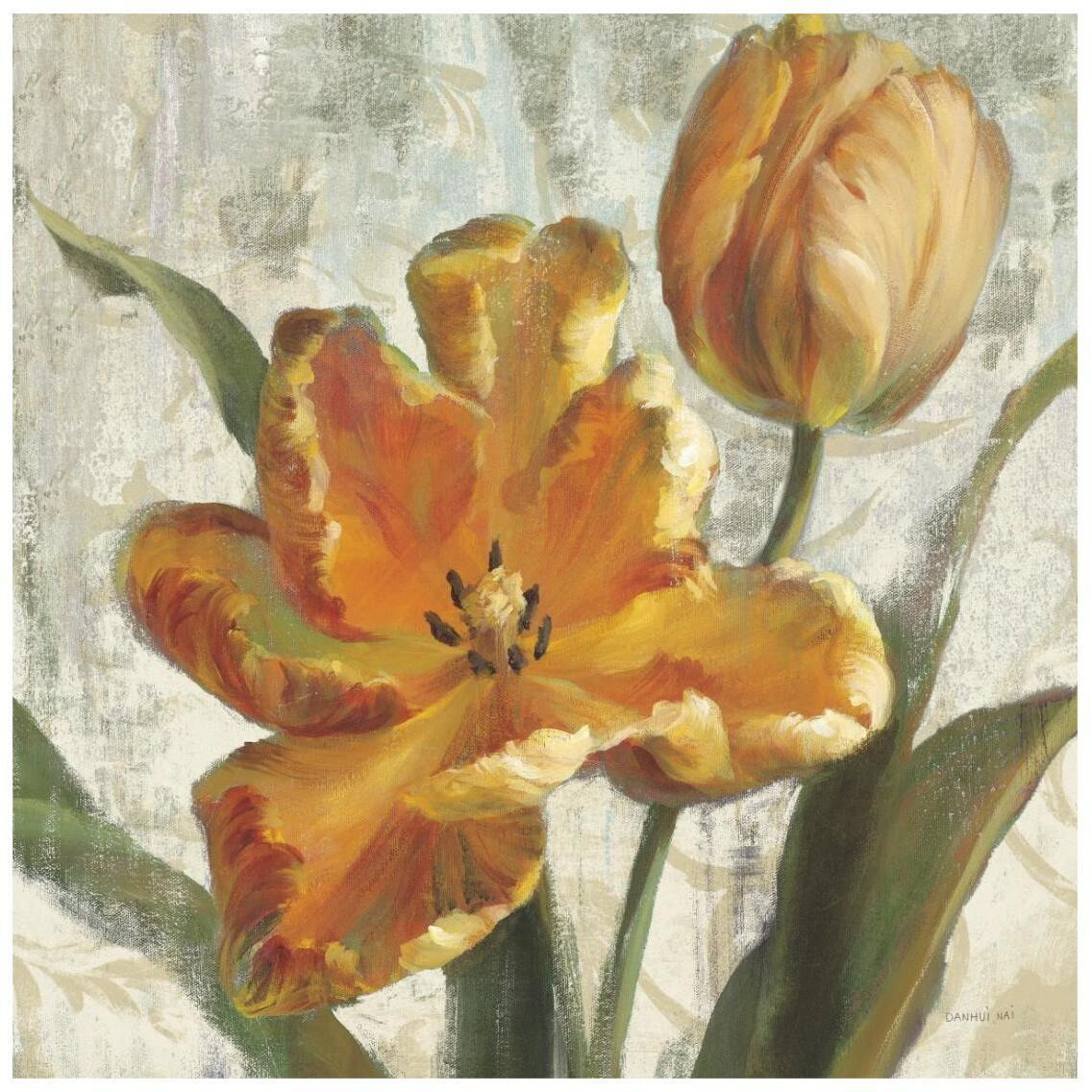 Parrot Tulips I on Ivory -Paper Art-26&quotx26"