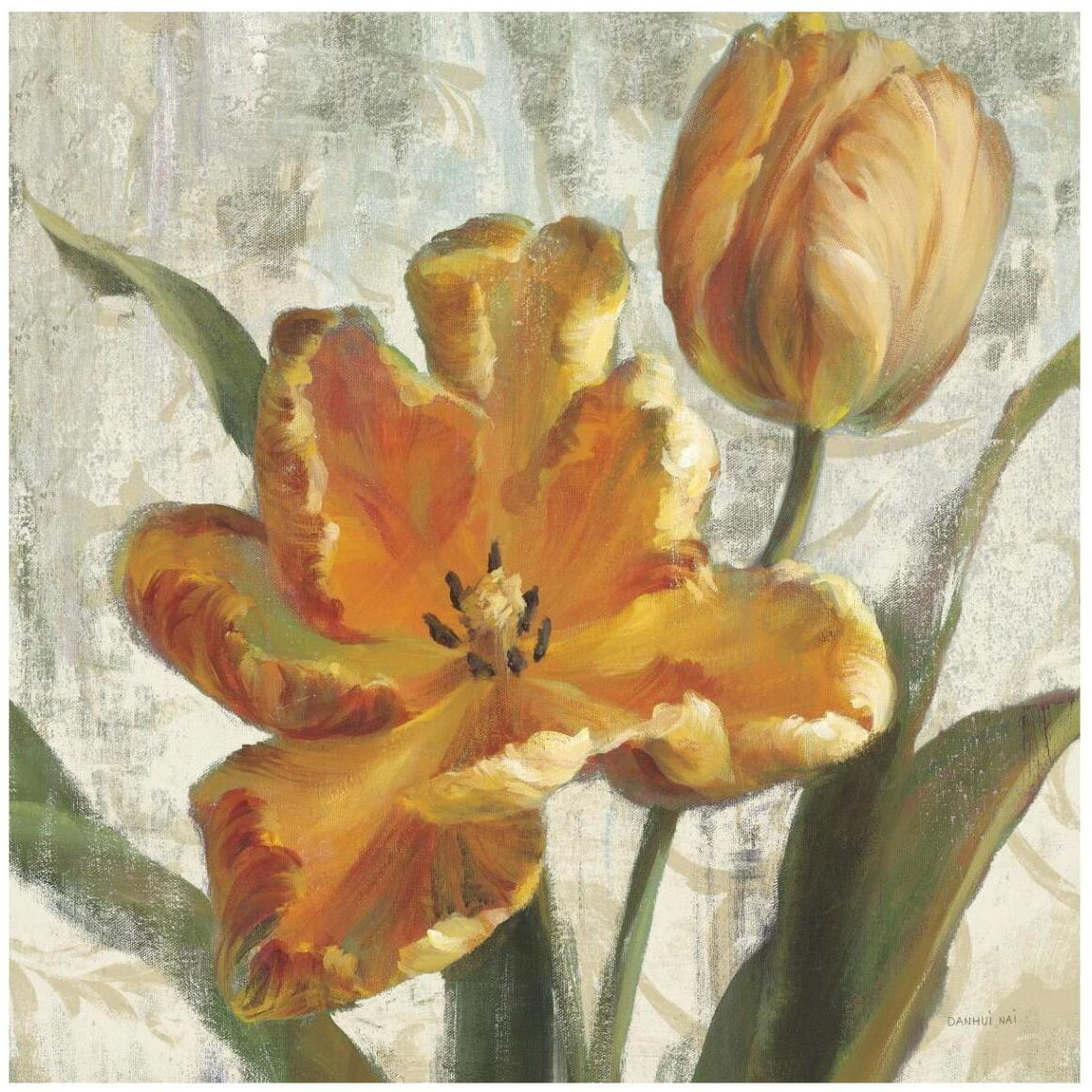 Parrot Tulips I on Ivory -Paper Art-42&quotx42"