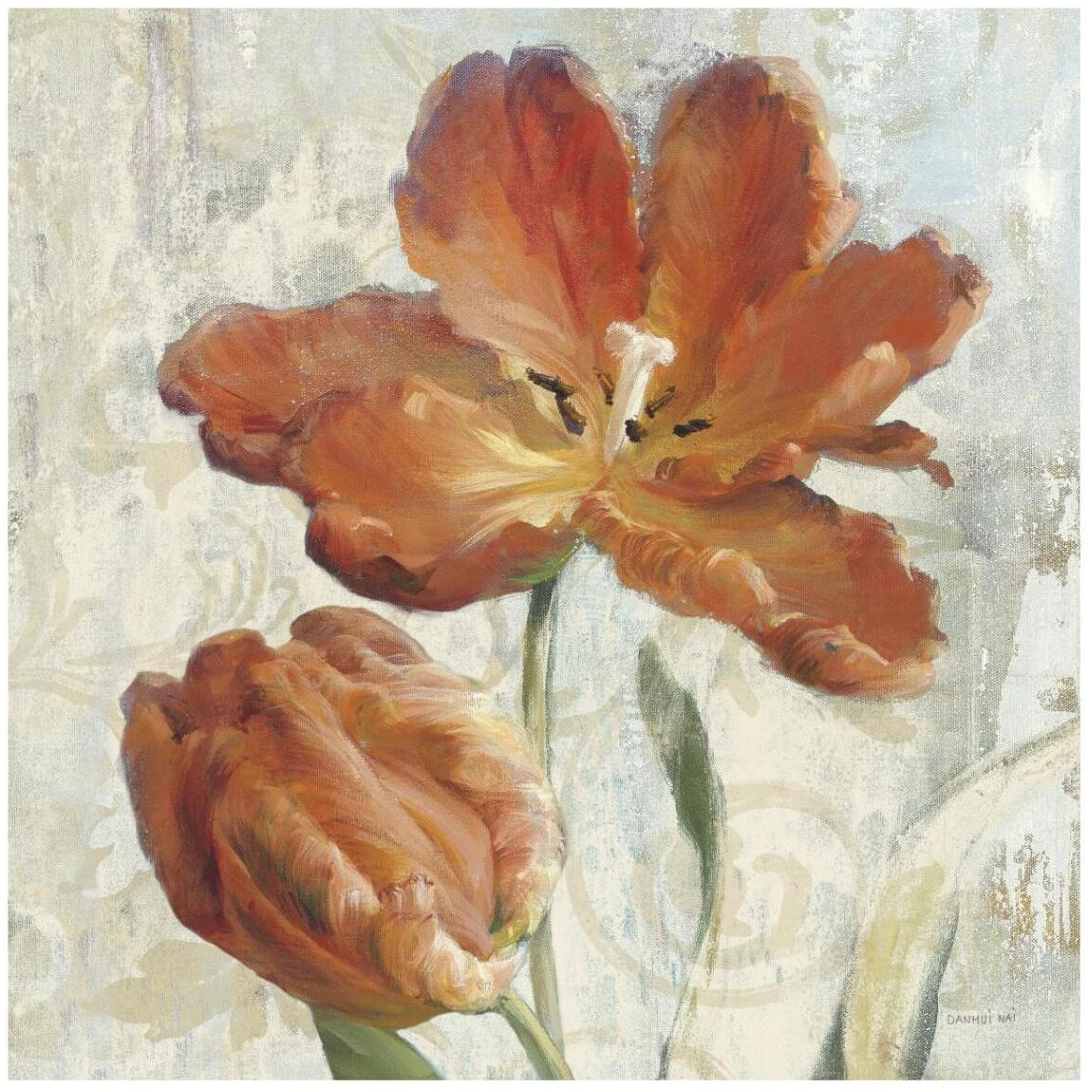 Parrot Tulips II  on Ivory -Paper Art-42&quotx42"
