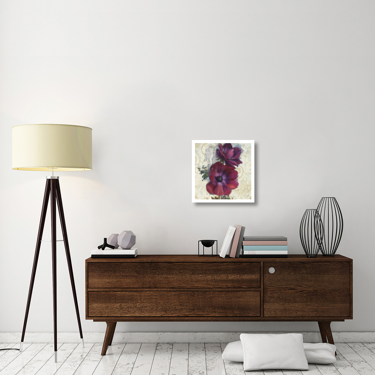 Rich Anemones I on Ivory -Paper Art-20&quotx20"