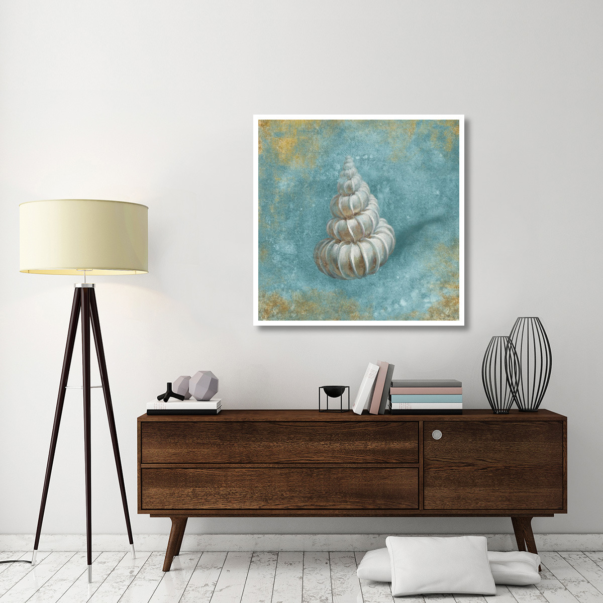 Treasures from the Sea II Aqua -Paper Art-42&quotx42"