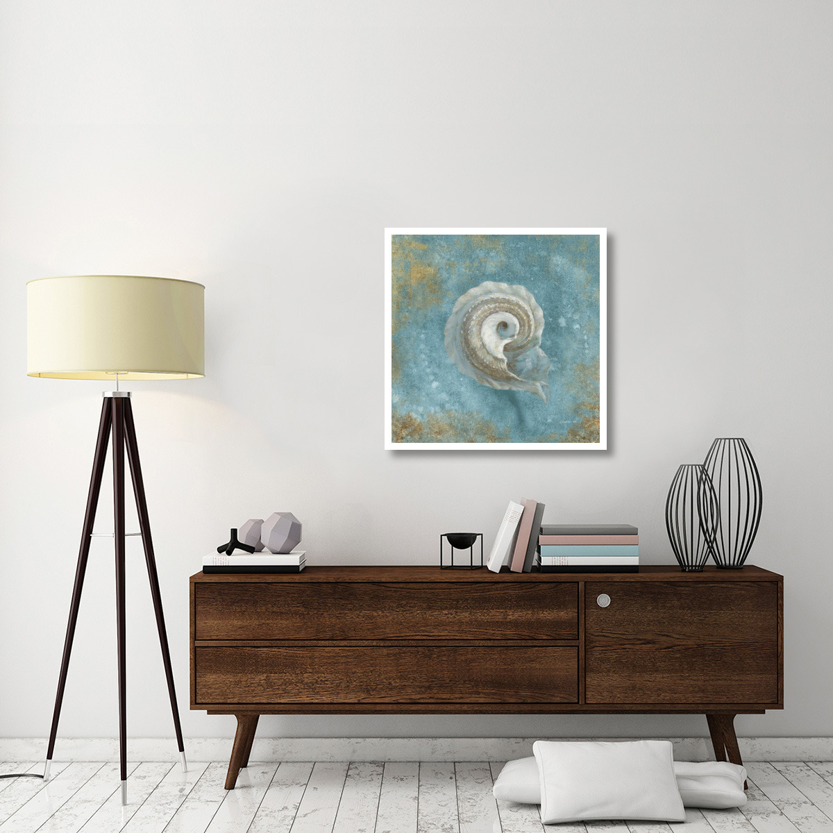 Treasures from the Sea III Aqua -Paper Art-32&quotx32"