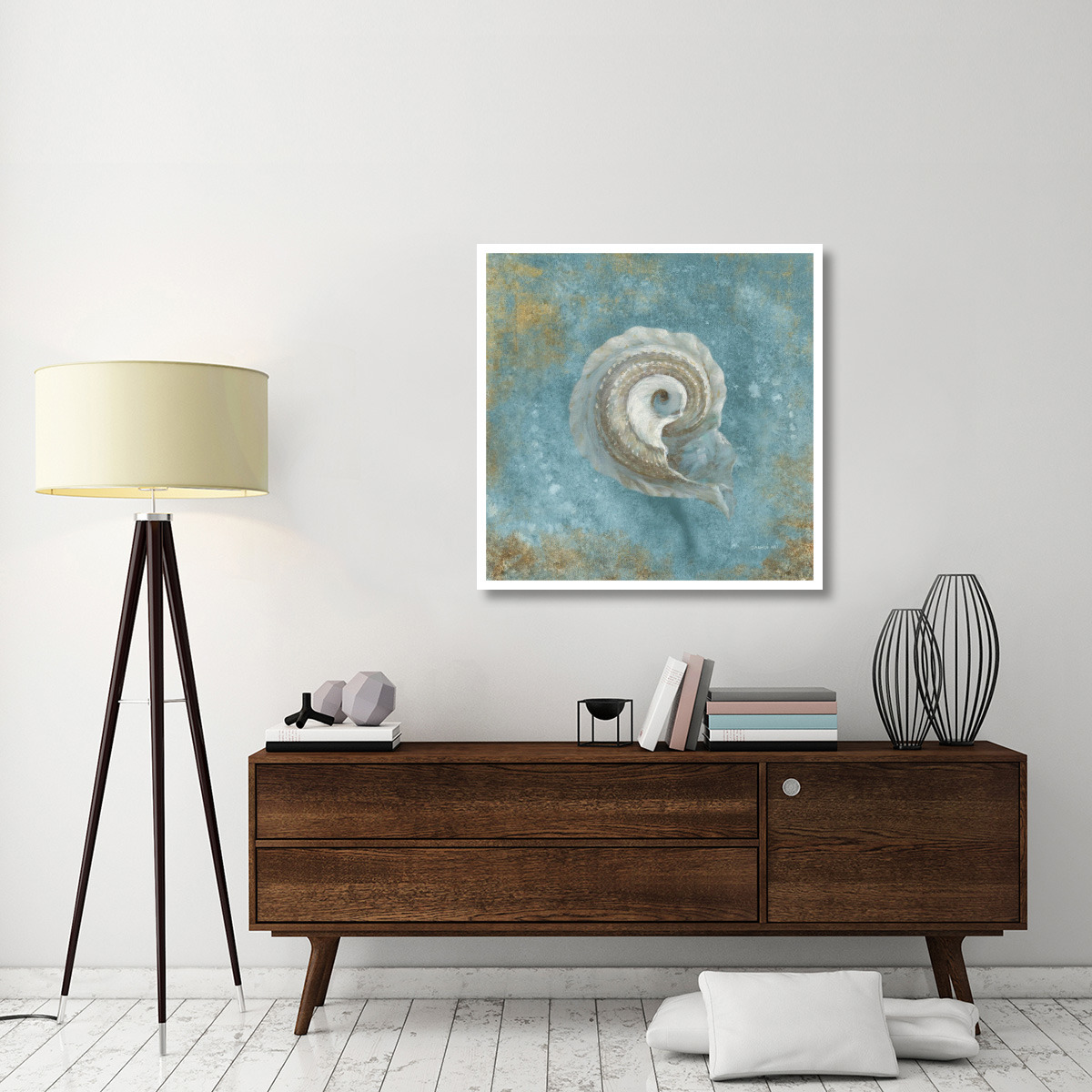 Treasures from the Sea III Aqua -Paper Art-38&quotx38"