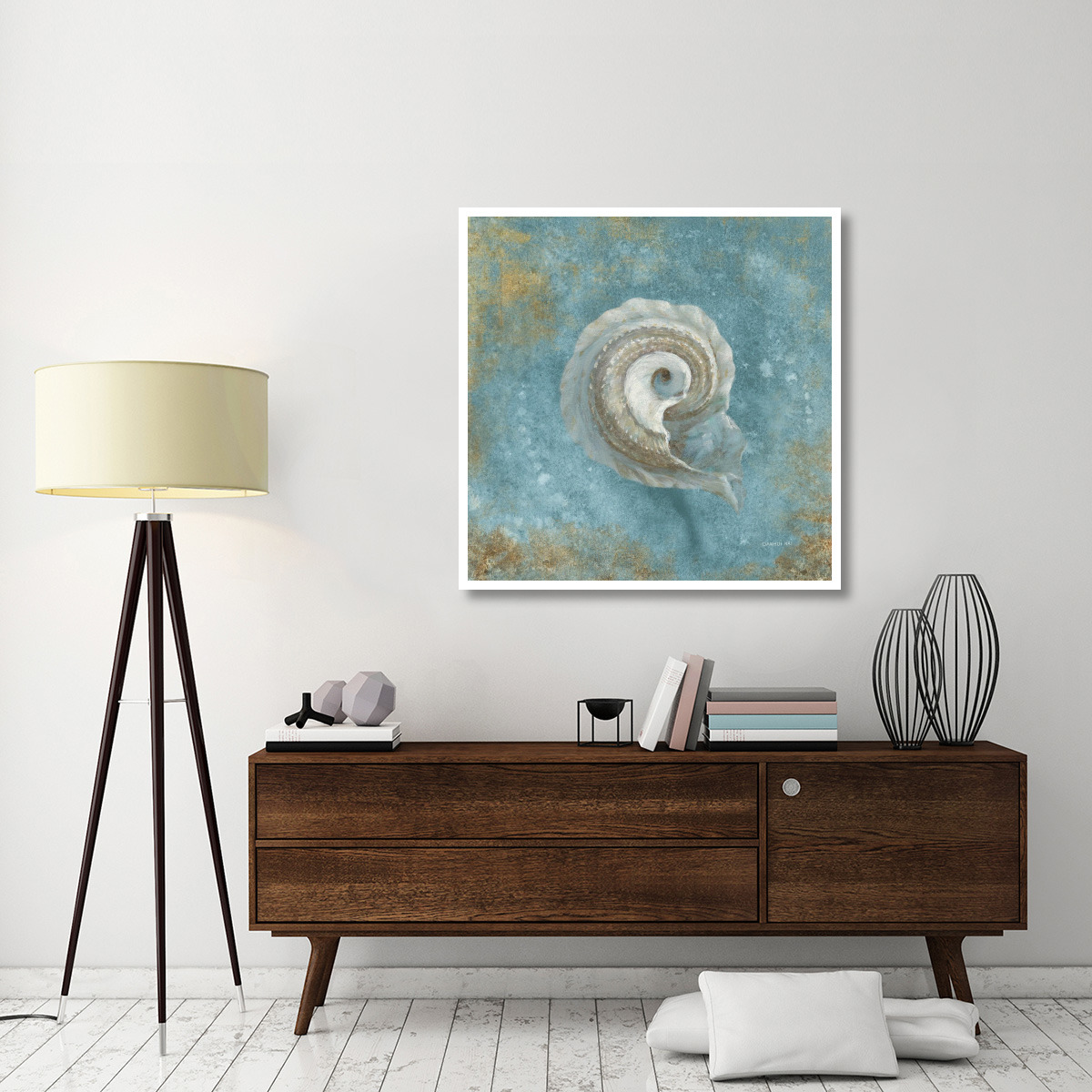 Treasures from the Sea III Aqua -Paper Art-42&quotx42"