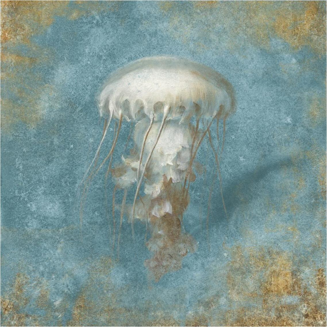 Treaures from the Sea VI Aqua -Paper Art-38&quotx38"
