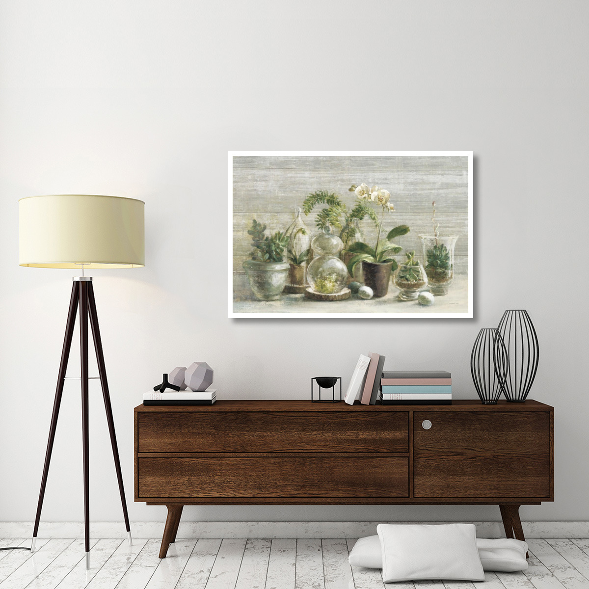 Greenhouse Orchids on Wood v2 -Paper Art-50&quotx34"