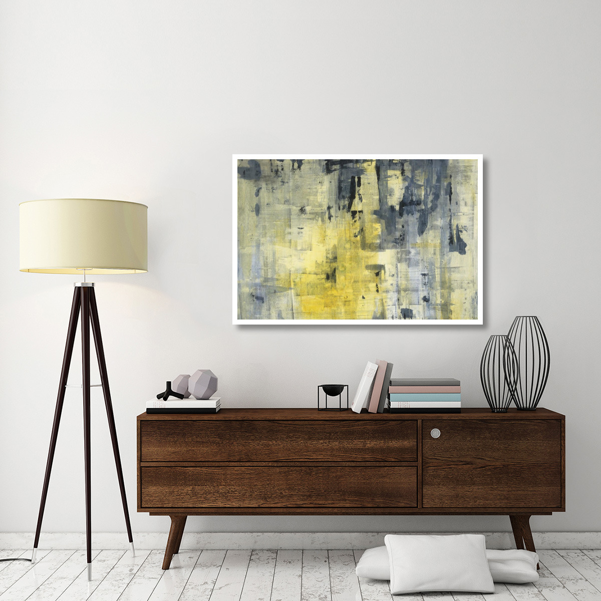 Yellow and Black Background -Paper Art-50&quotx34"