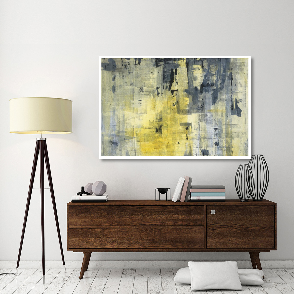 Yellow and Black Background -Paper Art-62&quotx42"