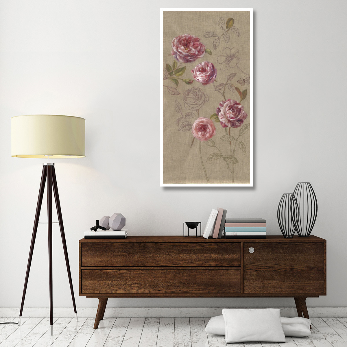 Roses and Butterfly -Paper Art-32&quotx62"
