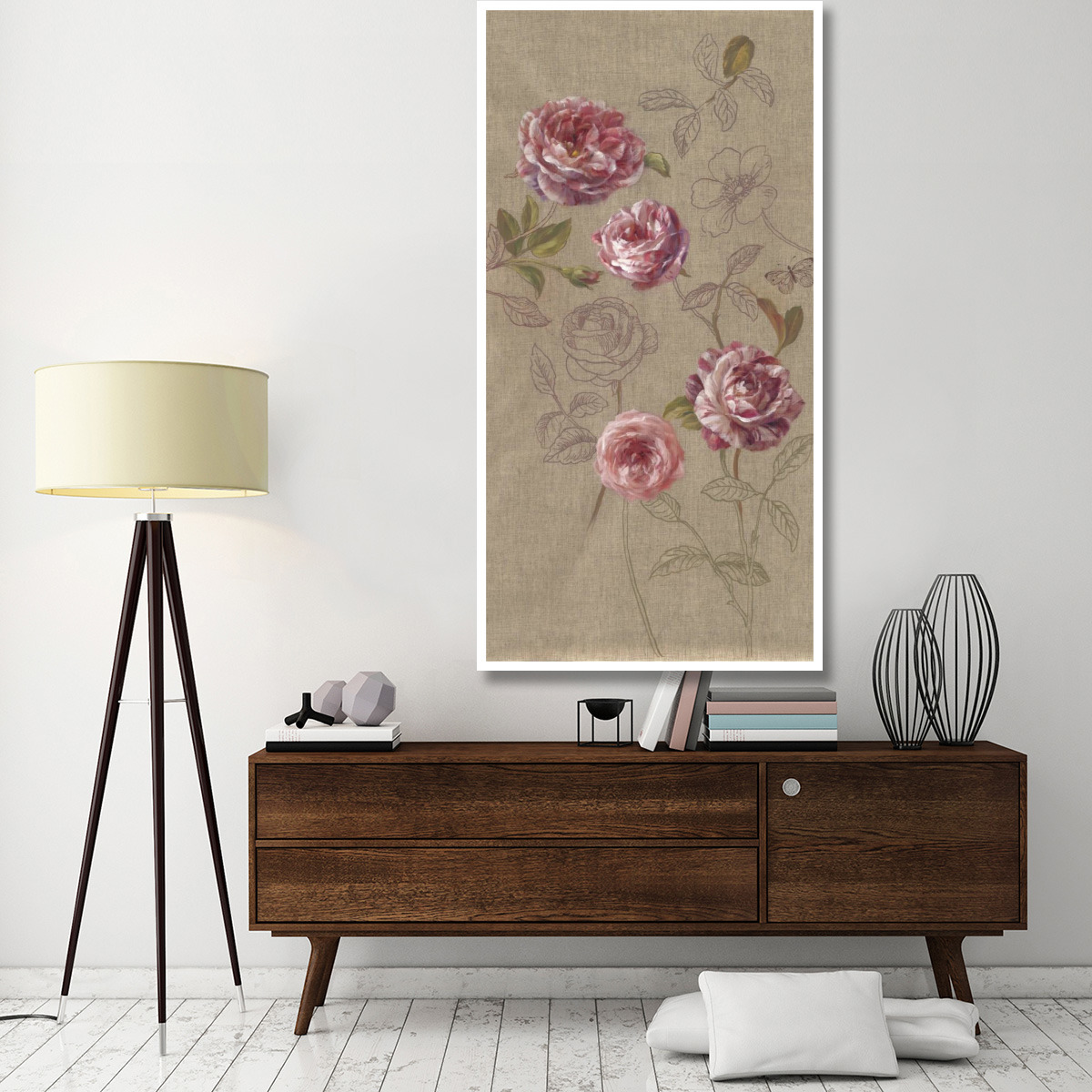 Roses and Butterfly -Paper Art-38&quotx74"