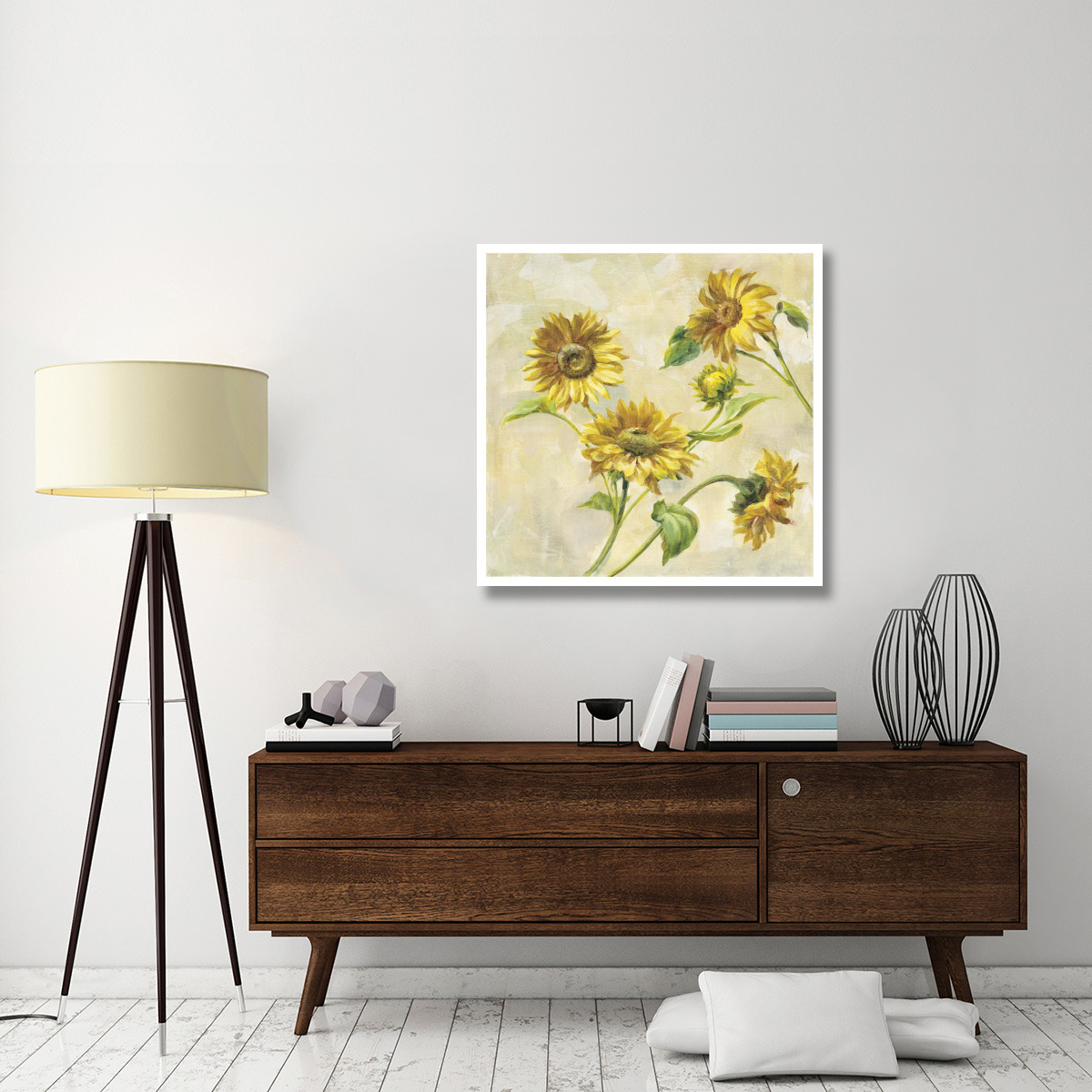 Farm Nostalgia Sunflowers -Paper Art-38&quotx38"