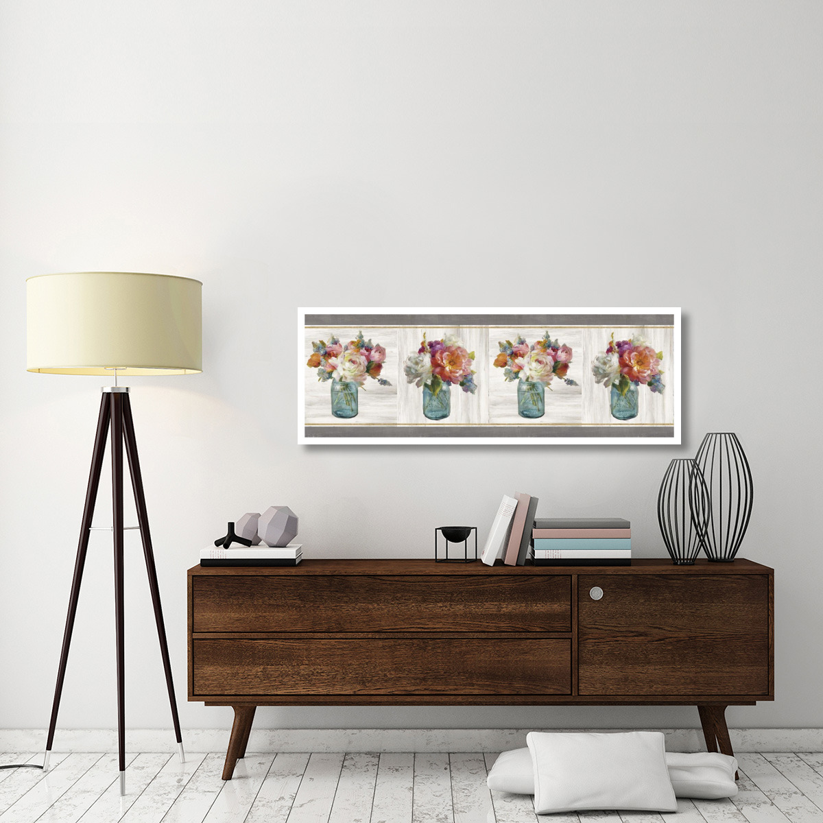 French Cottage Bouquet IV -Paper Art-56&quotx20"