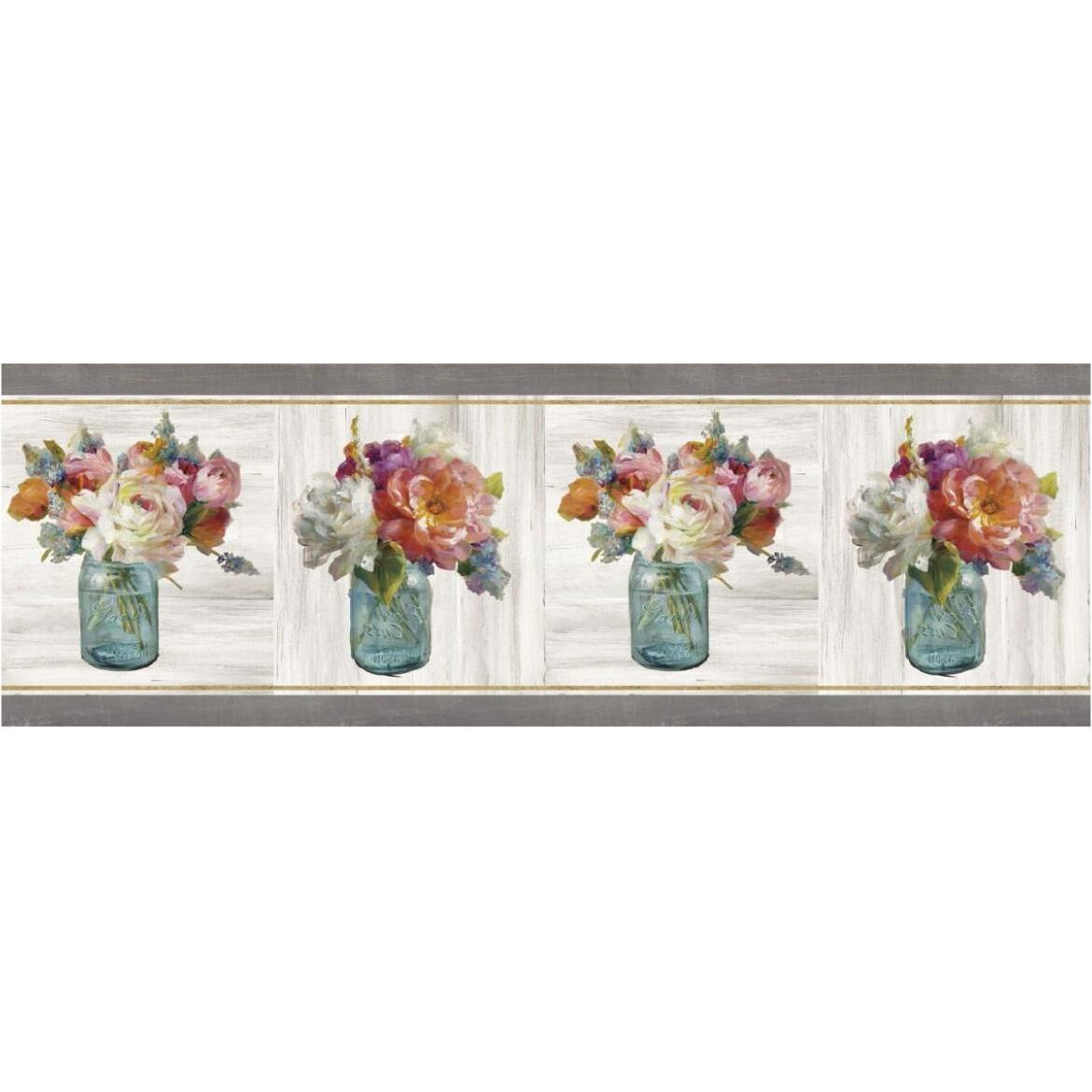 French Cottage Bouquet IV -Paper Art-74&quotx26"