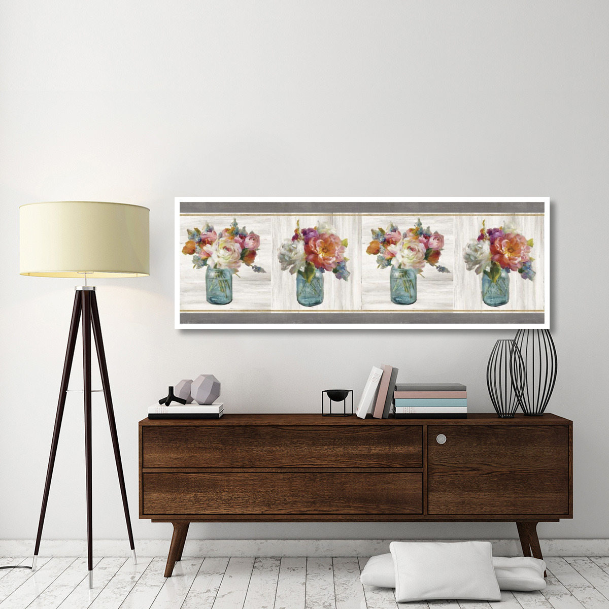 French Cottage Bouquet IV -Paper Art-74&quotx26"