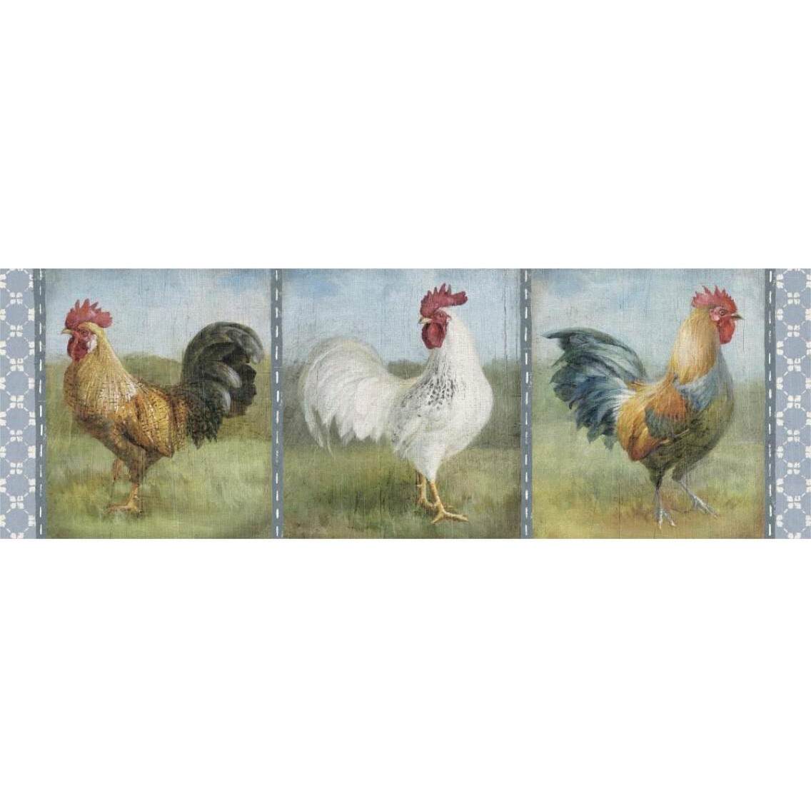 Noble Roosters V -Paper Art-38&quotx14"