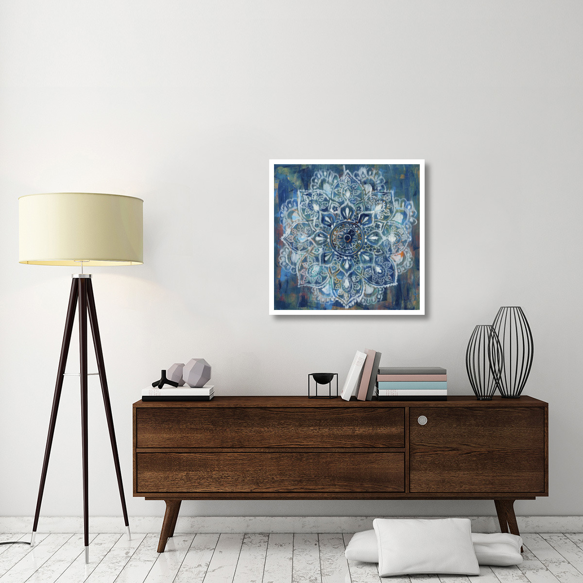 Mandala in Blue II -Paper Art-32&quotx32"